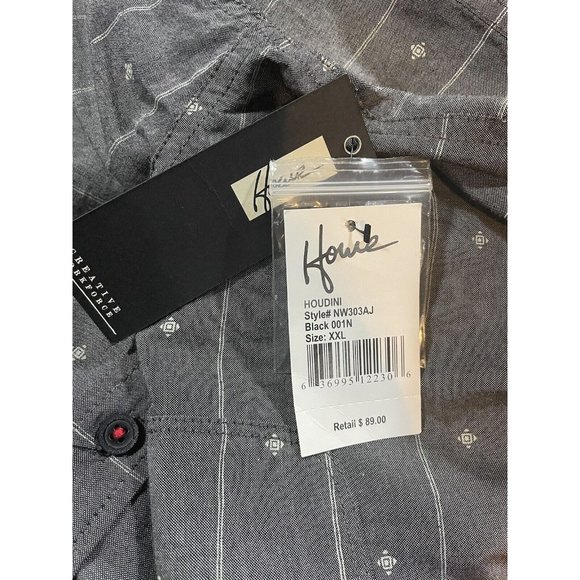 Howe Creative Workforce Houdini Shirt Size XXL Gray White Geo Print NWT $89 - Picture 8 of 8